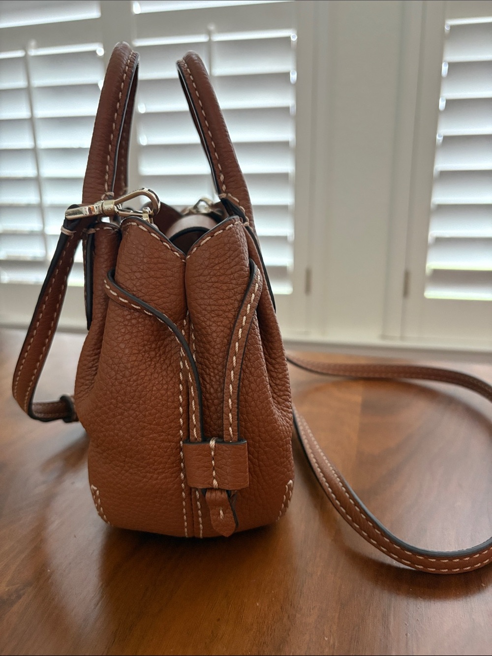 Kate Spade Dumpling Mini Satchel in Warm Gingerbread Leather Crossbody Like New! - Picture 9 of 12